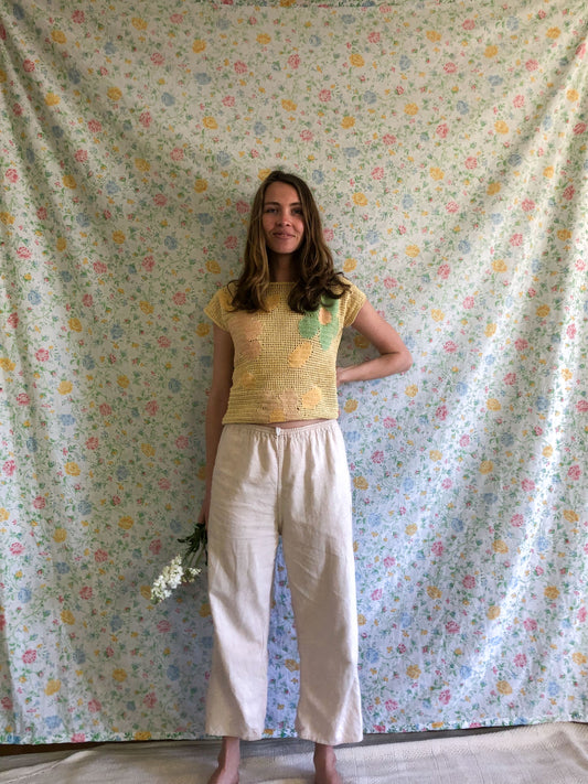 Marigold Crocheted Floral Tee