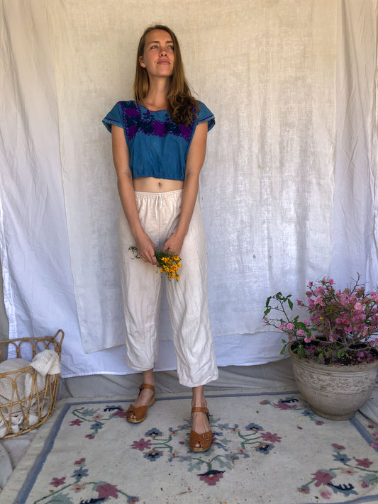 Indigo Cropped Huipil