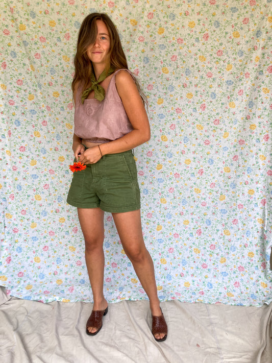 Cutch & Logwood Eyelette Trim Crop