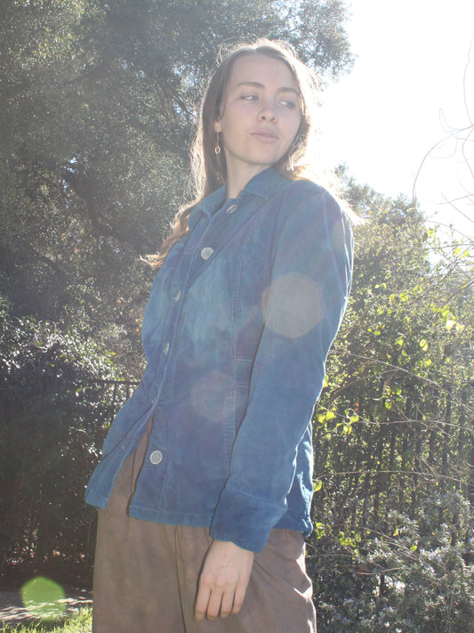 Indigo Corduroy Fitted Jacket