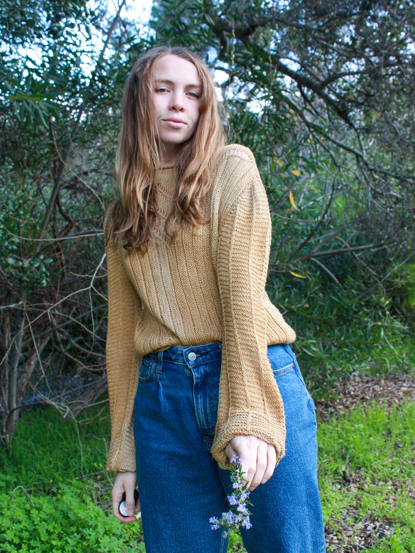 Chestnut Silk Loose Knit Sweater