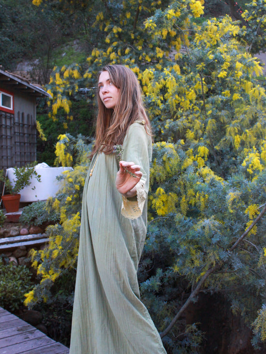 Marigold Doily Collar Maxi Dress