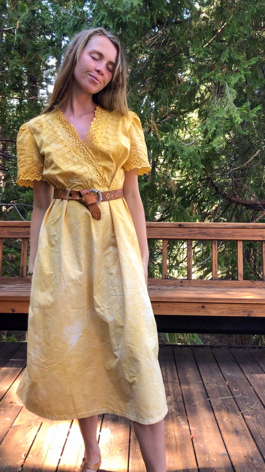 Marigold Eyelet V-neck Dress