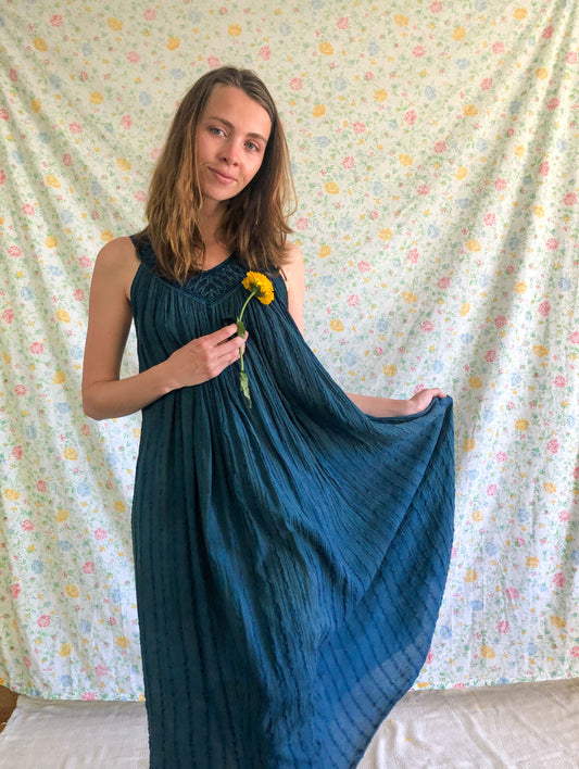 Indigo Crinkle Dress