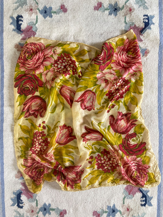 Marigold & Walnut Large Silk Scarf