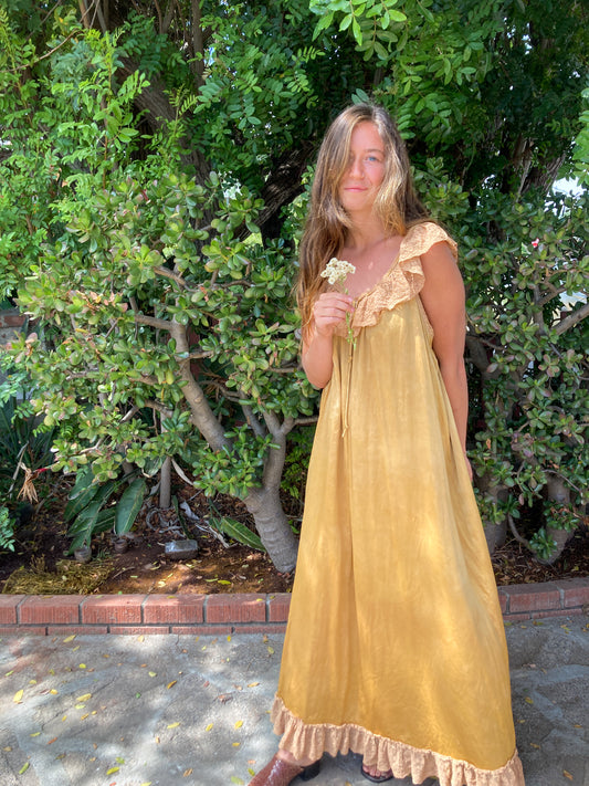 Cutch Ruffled Lace Silk Maxi Dress