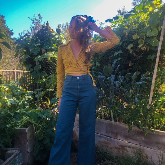 Marigold Striped 70s Cowboy Crop