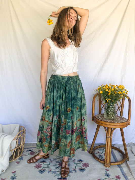 Chestnut Super Soft Floral Skirt