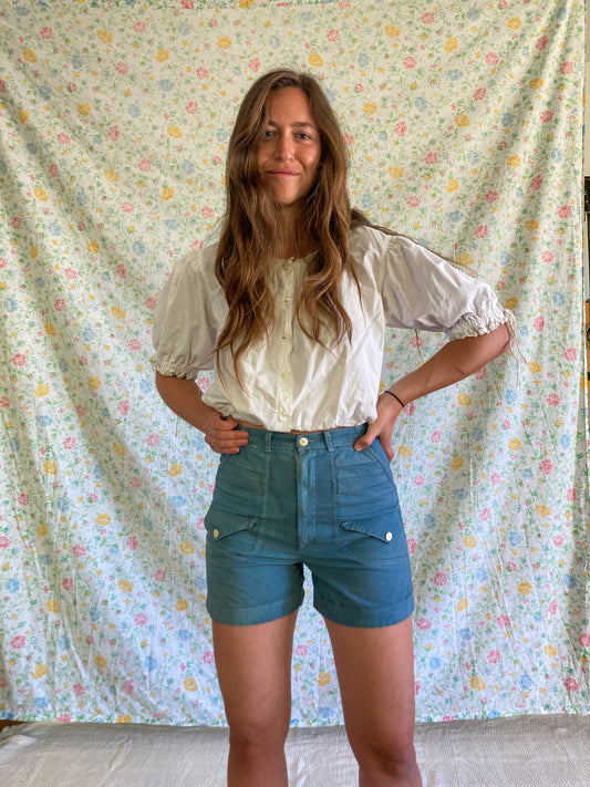 Gallnut & Indigo Highwaisted Sailor Shorts