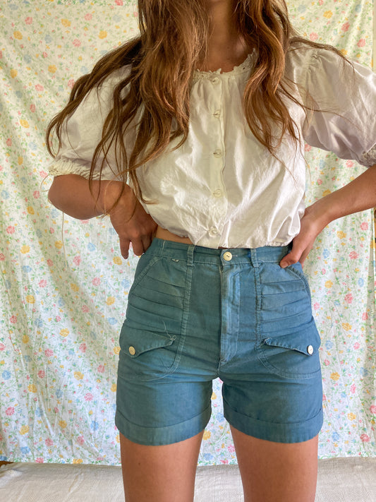 Gallnut & Indigo Highwaisted Sailor Shorts