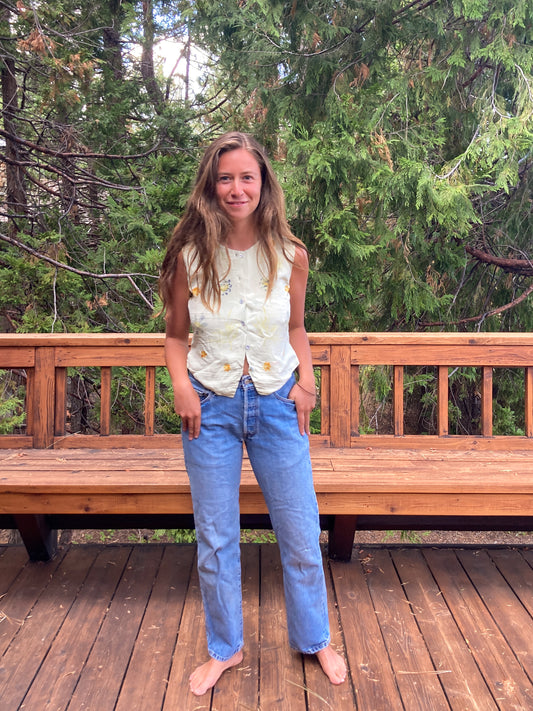 Bundle Dyed Silk Vest Top