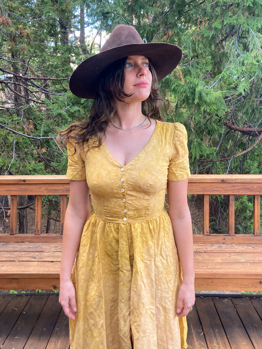 Marigold Floral Jaquard Fitted Dress