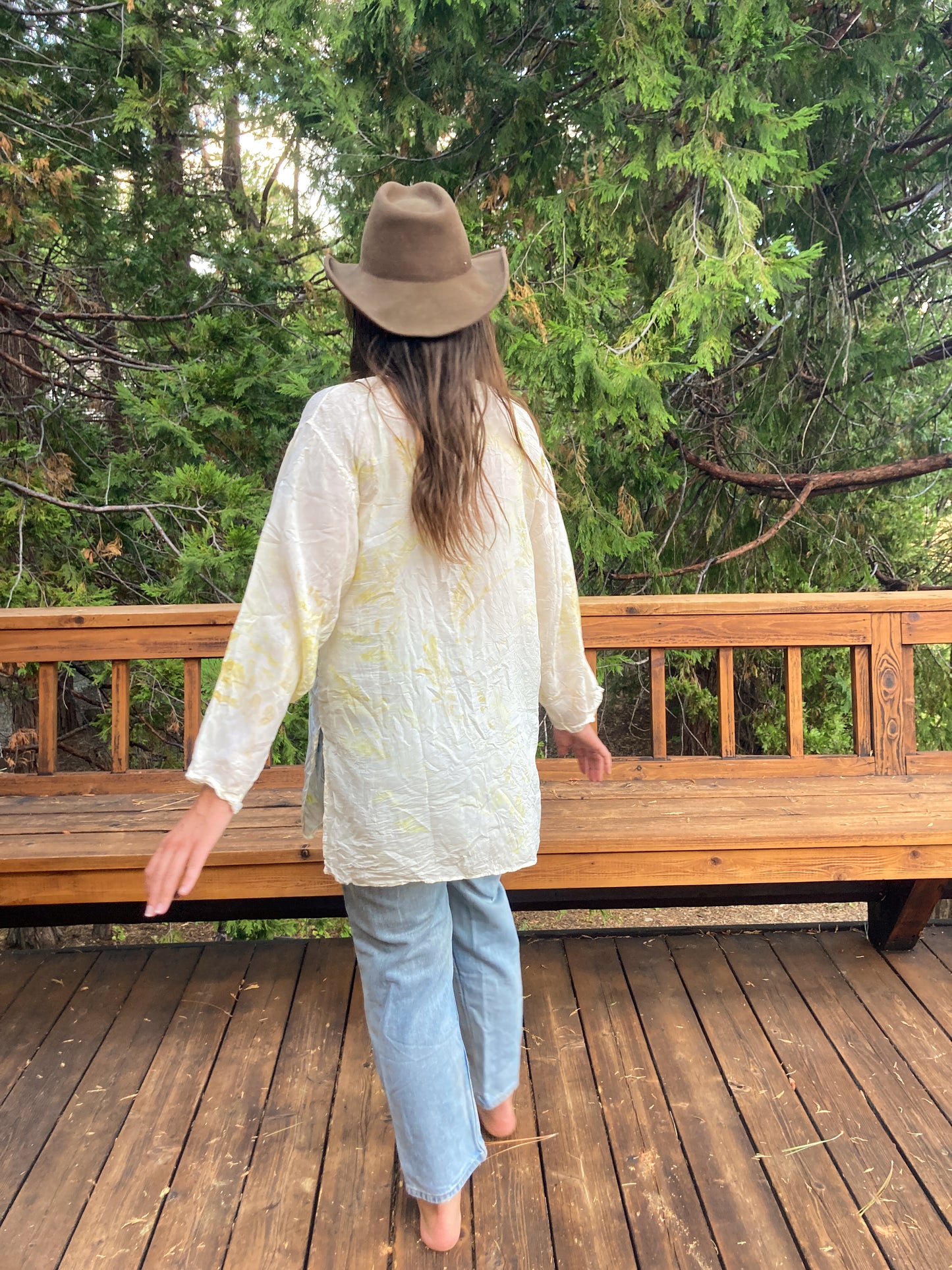 Marigold & Cosmo Leaf Bundle Dyed Silk Blouse