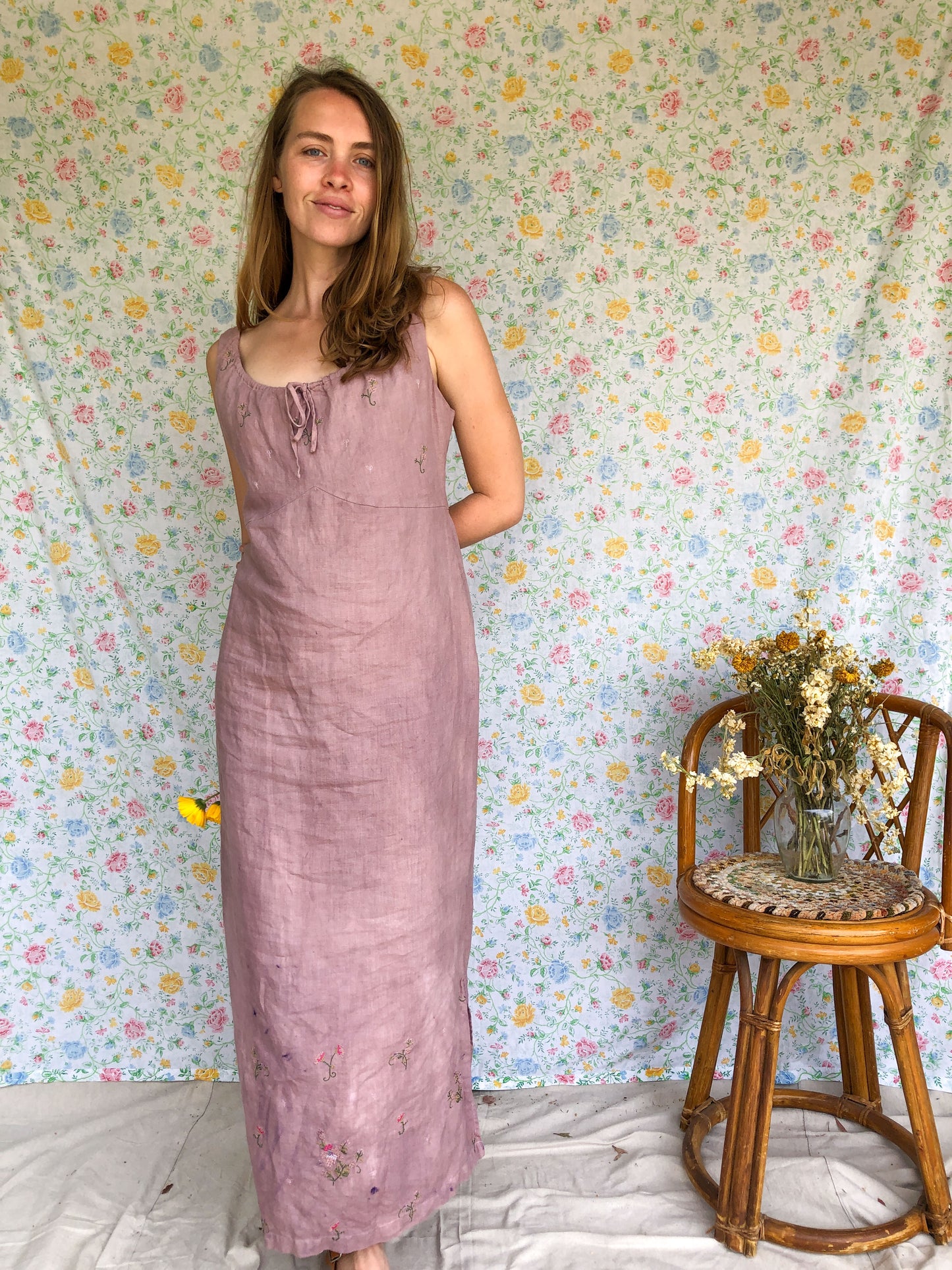 Cutch & Logwood Floral Embroidered Dress