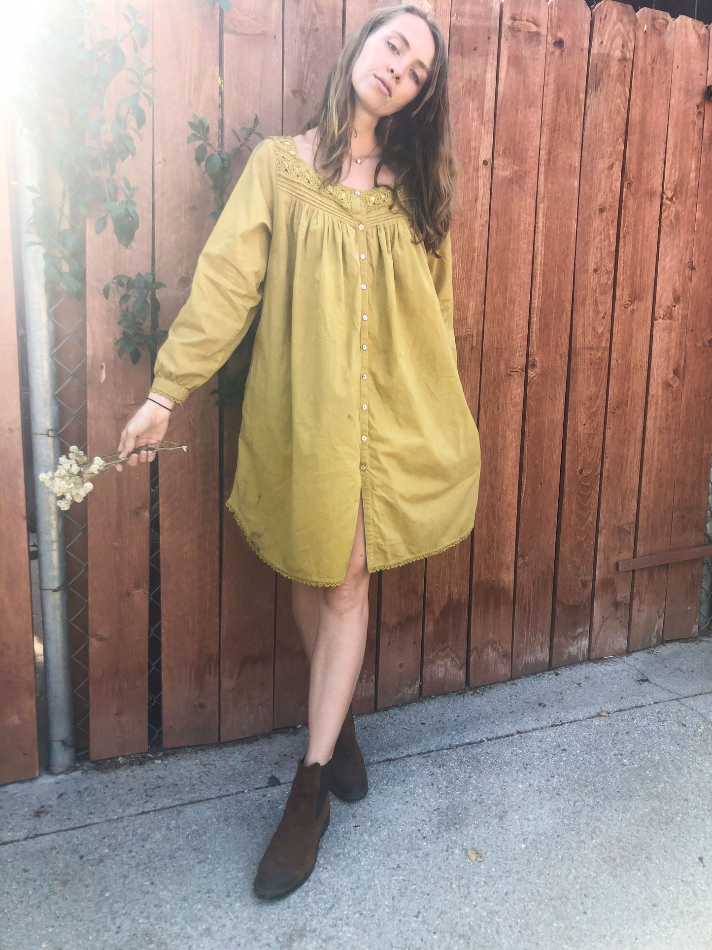 Marigold Long Sleeve Midi Dress