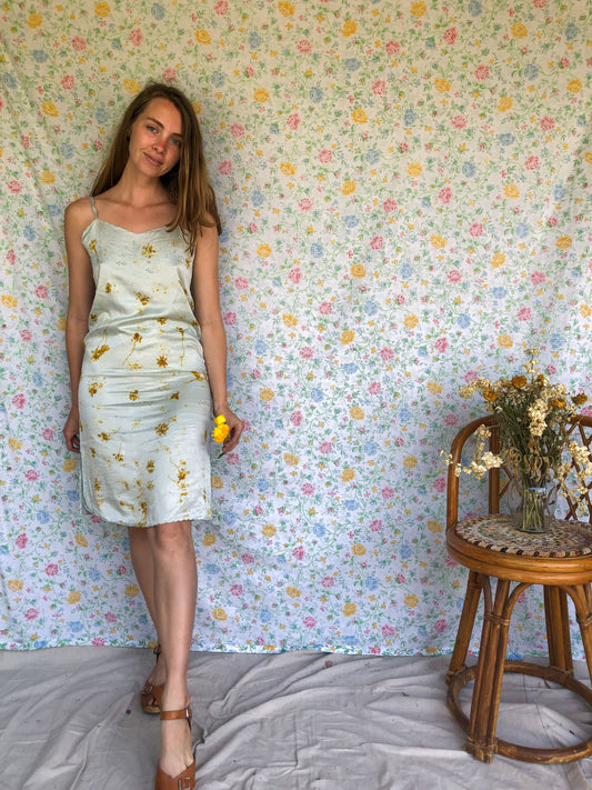 Marigold Bundled Silk Slip Dress