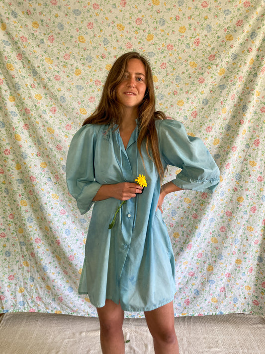 Indigo Embroidered Bed Dress