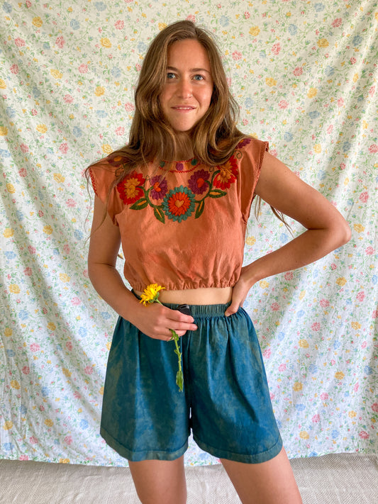 Madder Embroidered Crop