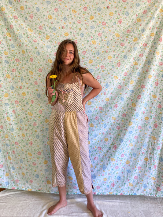 Cutch Patchwork Block Print Overalls