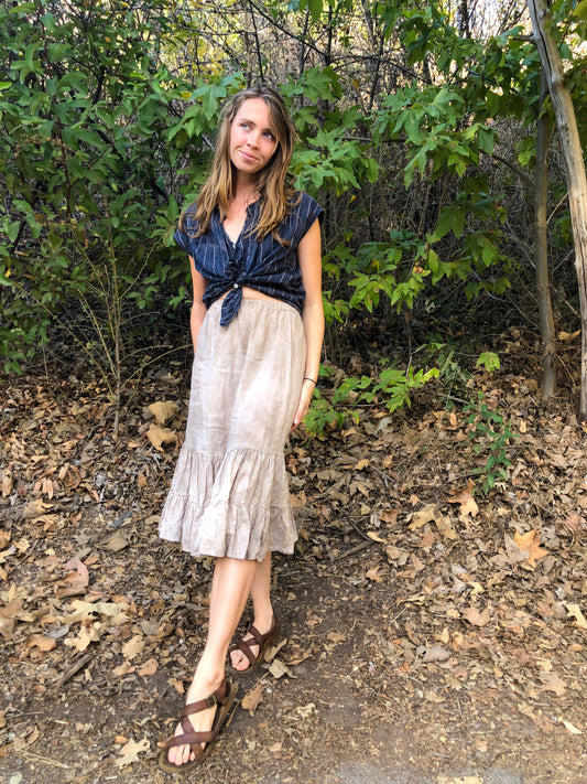 California Walnut Ruffle Skirt