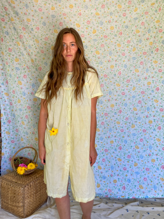 Marigold Embroidered Sheer Nightgown