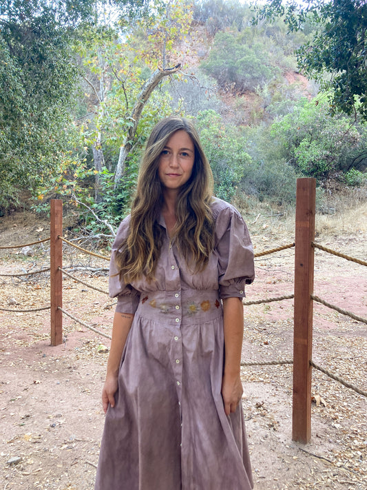 Plum Bundle Dye Classic Day Dress