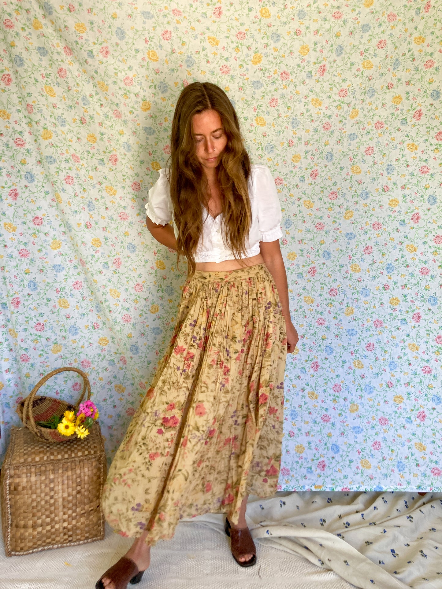 Chestnut Floral Skirt