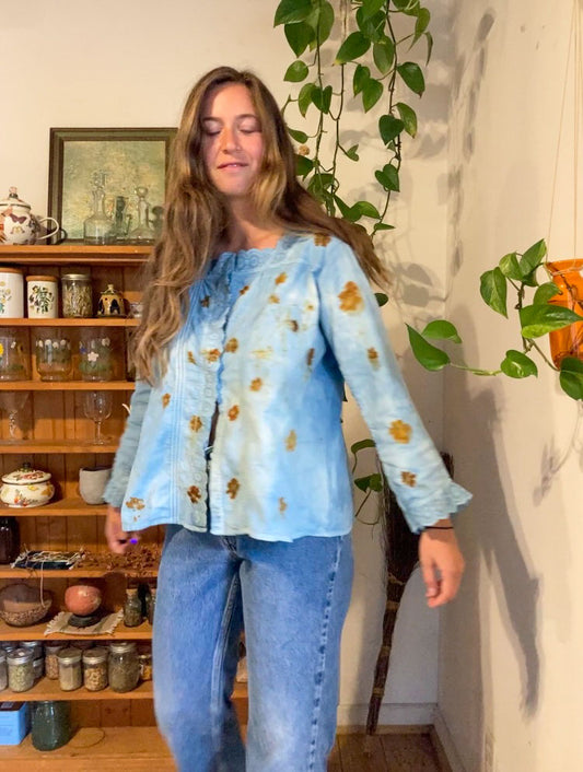 Indigo Bundle Dyed Antique Blouse