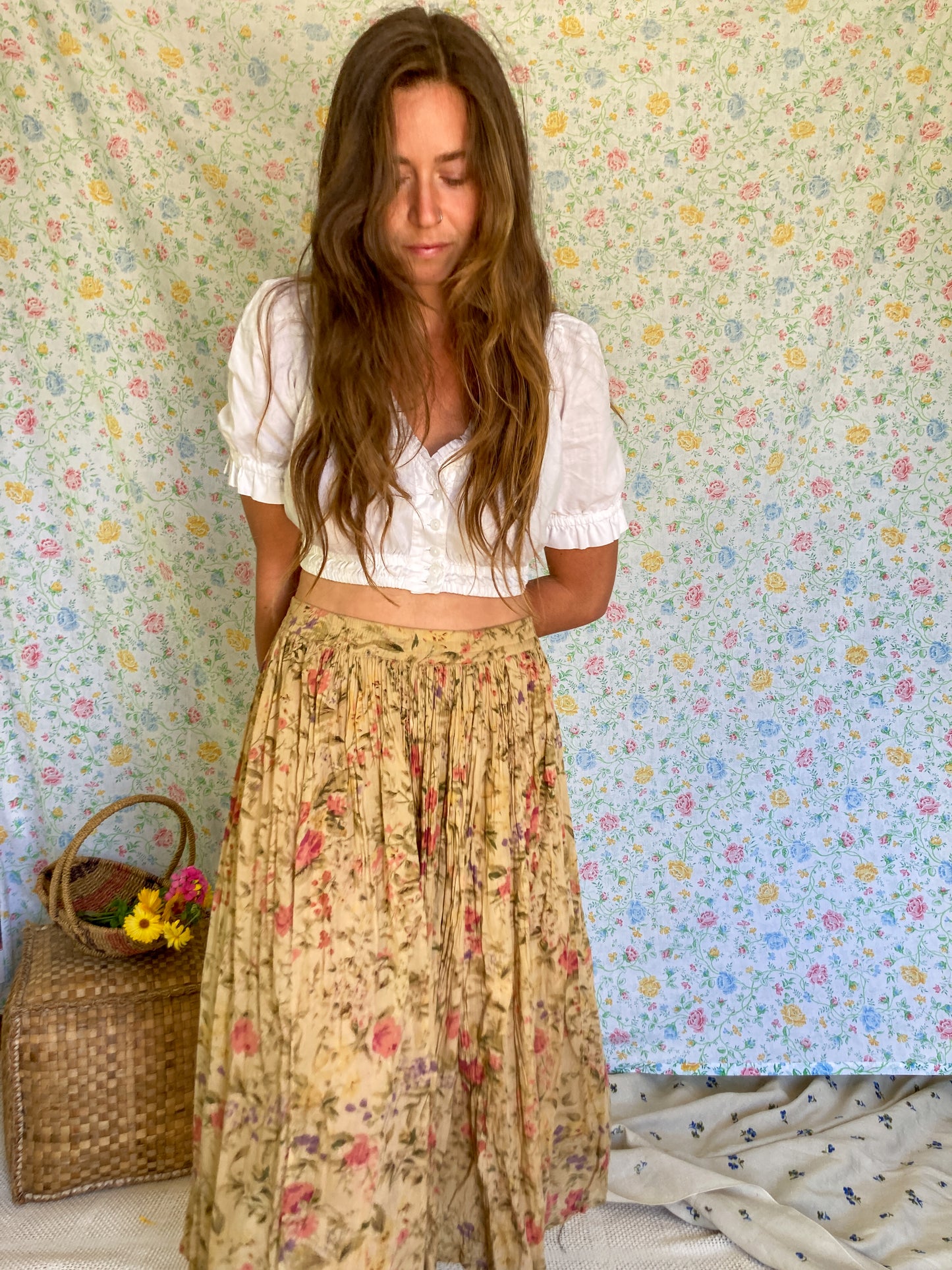 Chestnut Floral Skirt