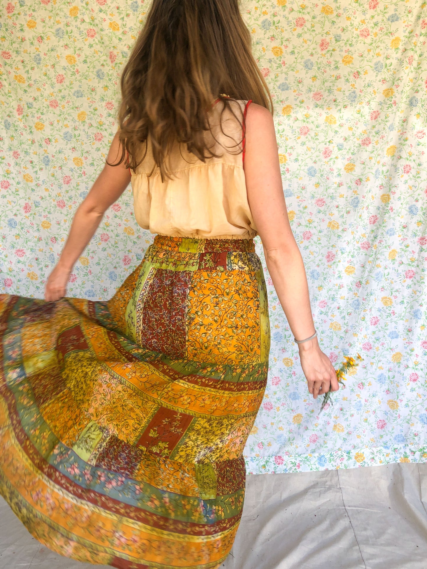 Marigold Cotton Patchwork Skirt