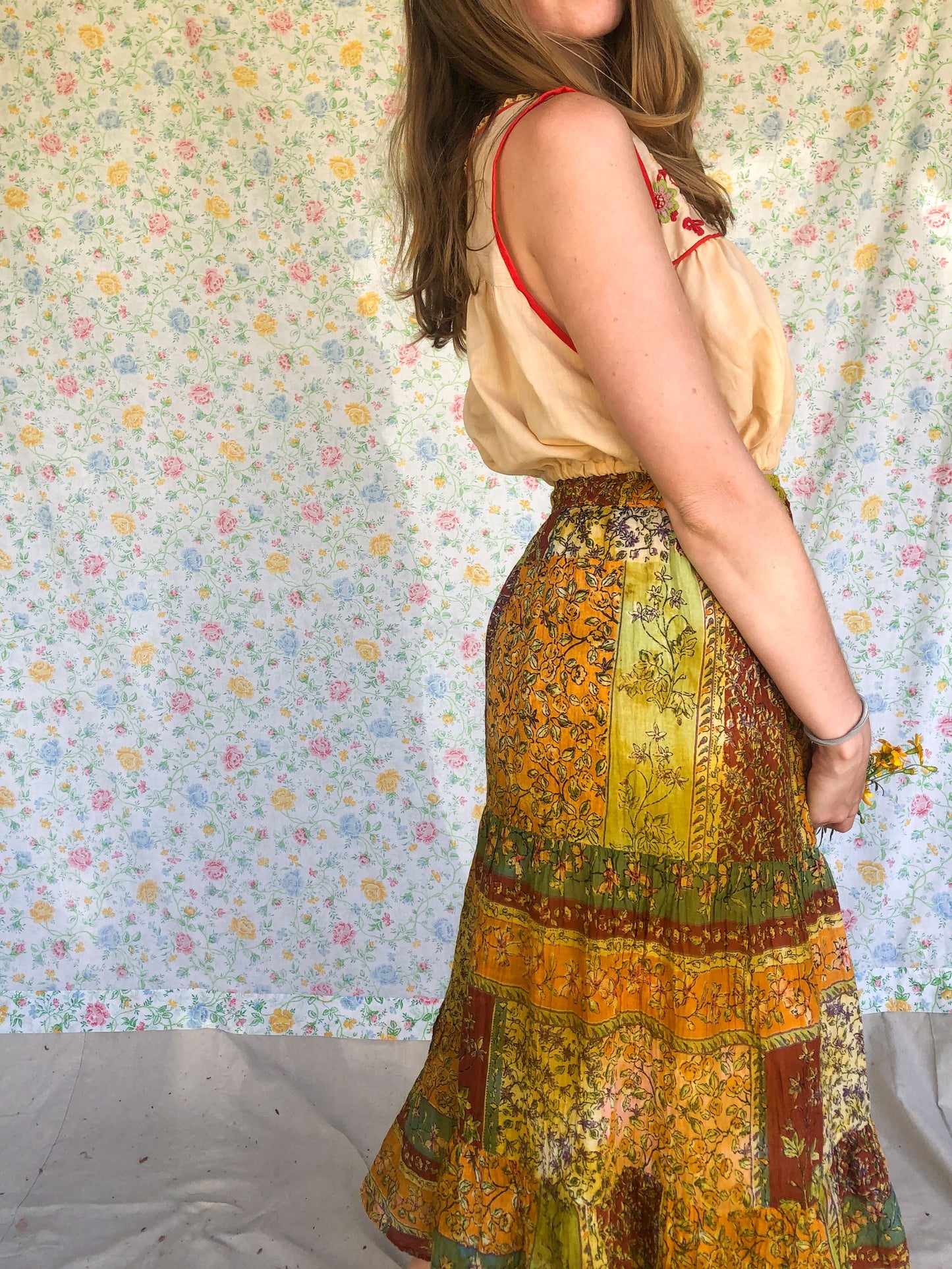 Marigold Cotton Patchwork Skirt