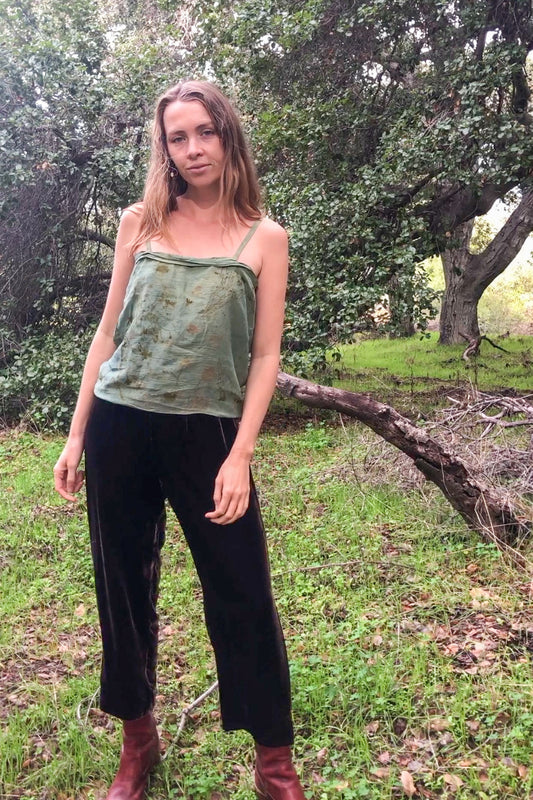 Indigo Silk Bundle Dyed Tank