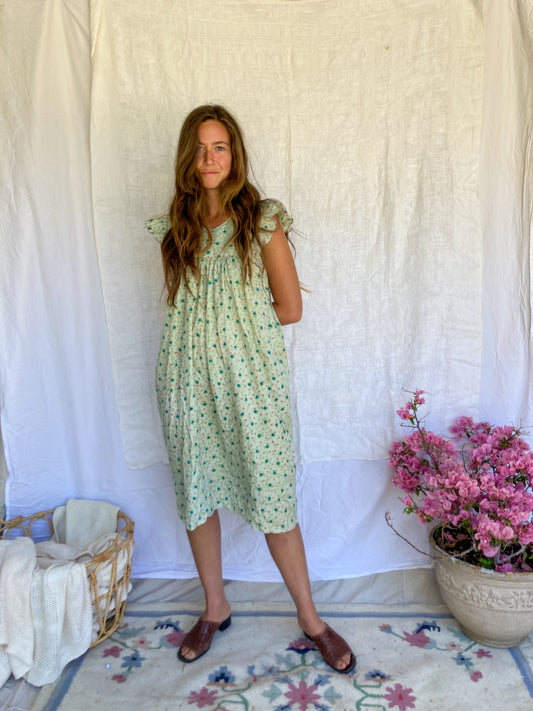 Marigold Ruffle Sleeve Midi Dress