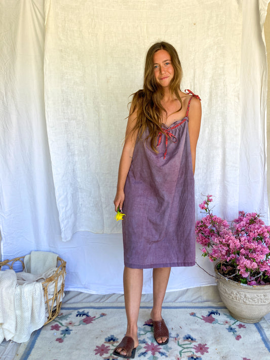 Plum Tie Strap Midi Dress