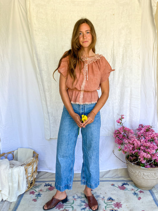 Madder Gauze Lace Blouse