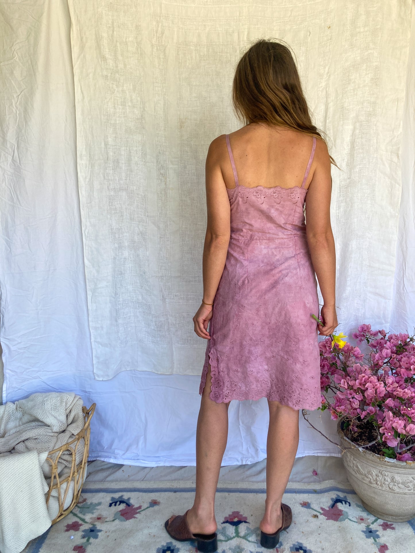 Lac & Logwood Fitted Cotton Slip Dress