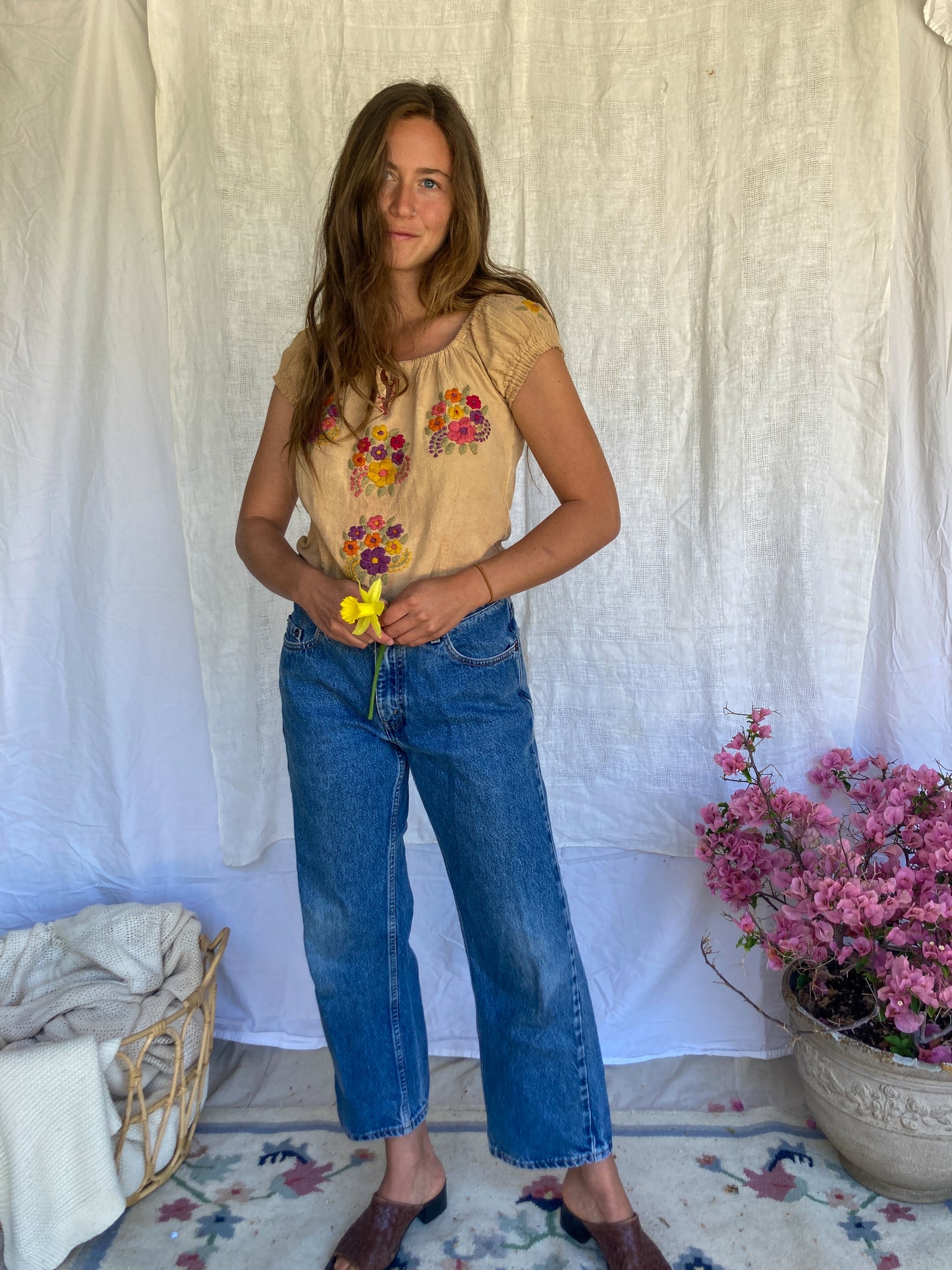 Cutch & Marigold Embroidered 70's Blouse