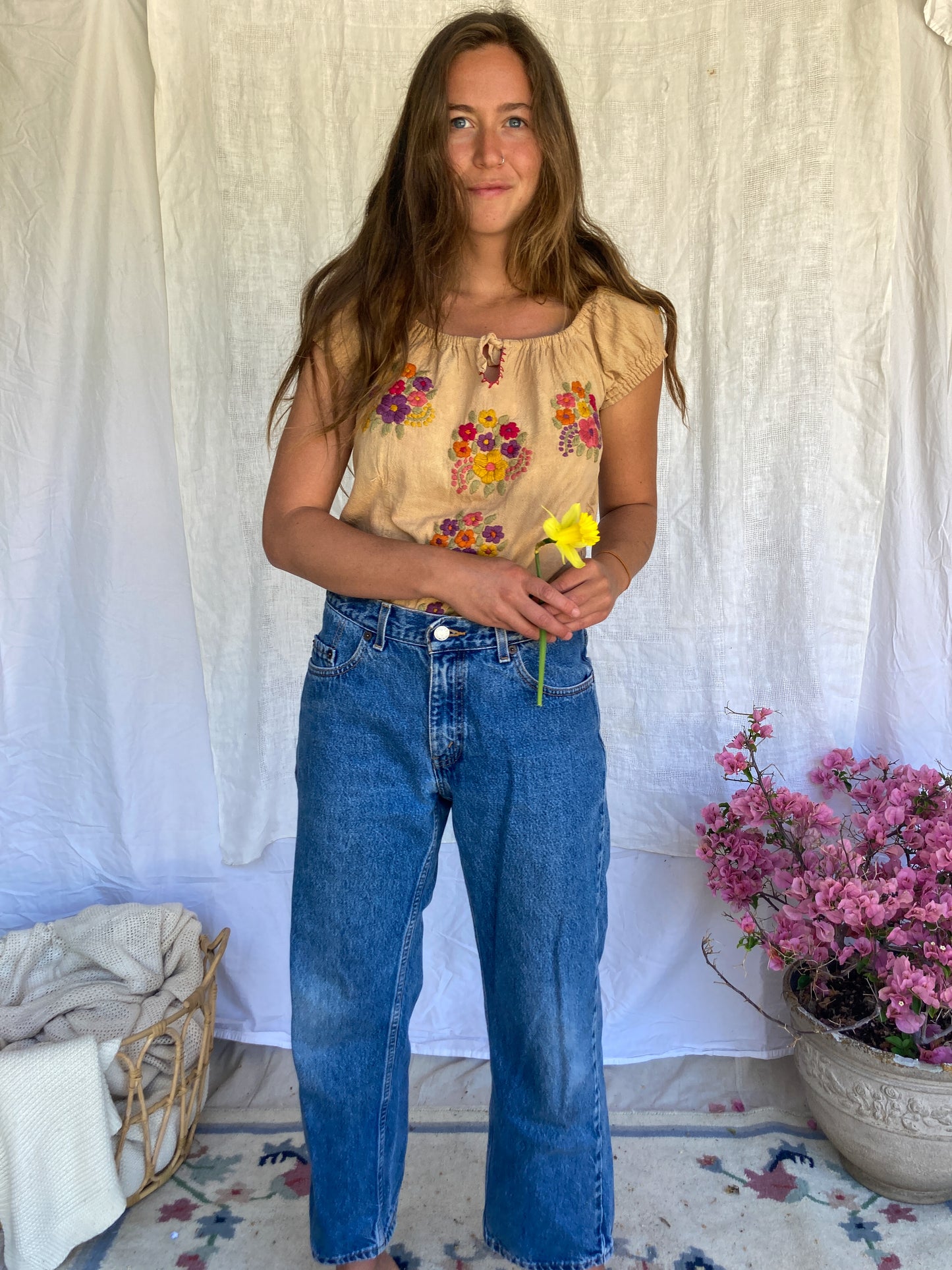 Cutch & Marigold Embroidered 70's Blouse