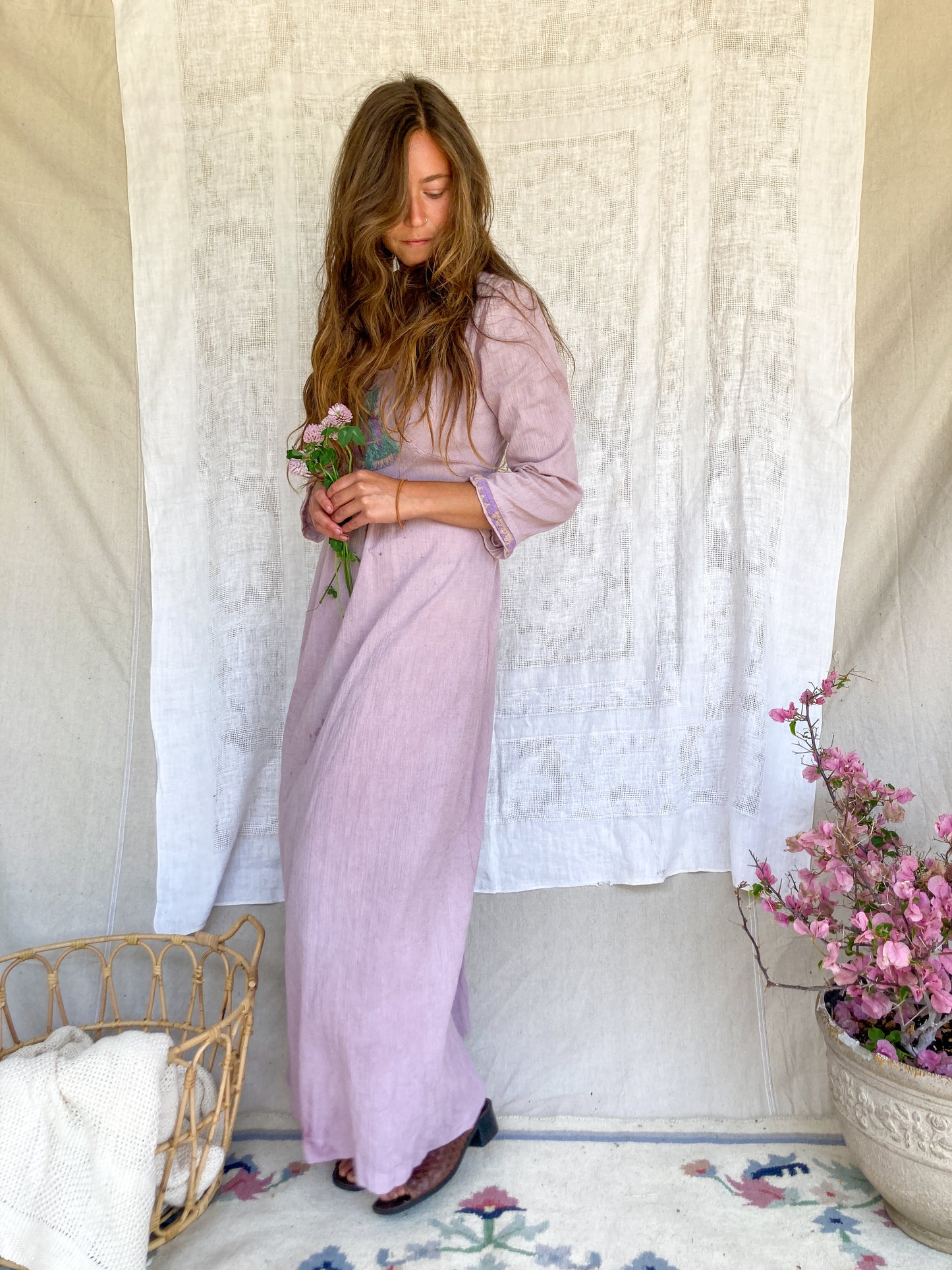 Plum Longsleeve Gauze Dress