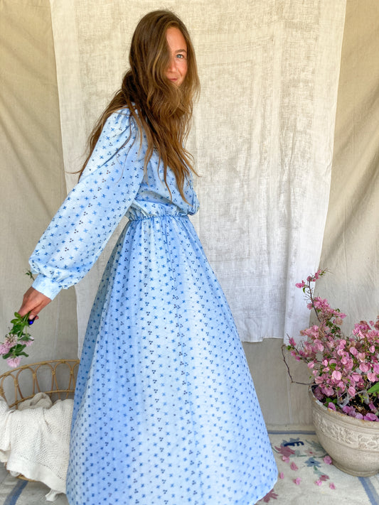 Indigo Embrodiered Maxi Dress