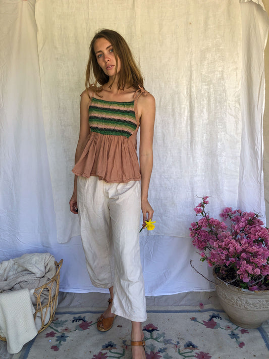 Cutch Gauze Embroidered Tank