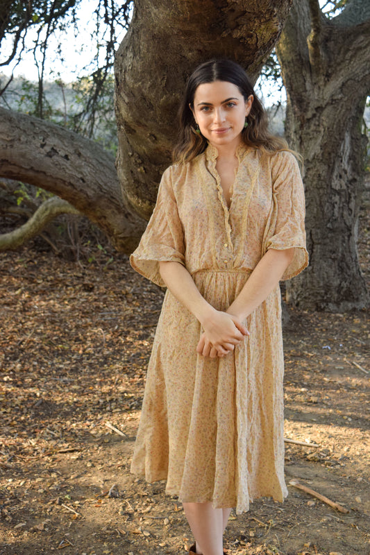 Chestnut Floral Midi Dress